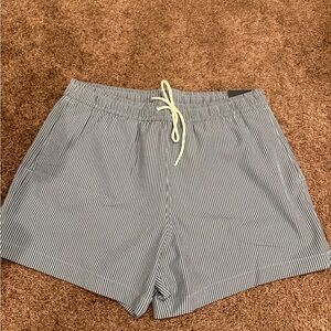 Abercrombie & Fitch Blue and White Relaxed Stretch swim Shorts